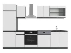 Mueble de cocina blanco/antracita 300x46x81.6 r-line