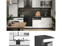 Mueble de cocina blanco/antracita 300x46x81.6 r-line