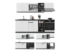 Mueble de cocina blanco/antracita 240x60x81.6 r-line