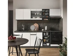 Mueble de cocina blanco/antracita 240x60x81.6 r-line