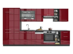 Mueble de cocina burdeos brillo intenso/antracita 355x60x81.6 fame-line