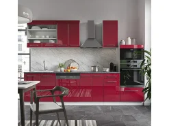Mueble de cocina burdeos brillo intenso/blanco 300x60x81.6 fame-line