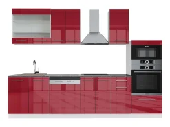 Mueble de cocina burdeos brillo intenso/blanco 300x60x81.6 fame-line