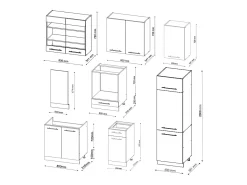 Mueble de cocina burdeos brillo intenso/blanco 300x60x81.6 fame-line
