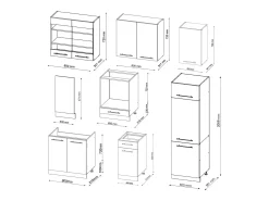 Mueble de cocina burdeos brillo intenso/blanco 300x60x81.6 fame-line