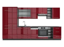 Mueble de cocina burdeos brillo intenso/antracita 355x60x81.6 fame-line