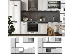 Mueble de cocina casa de campo blanca/antracita 300x60x81.6 fame-line