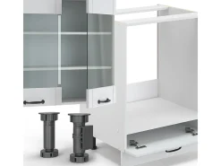 Mueble de cocina casa de campo blanca/blanca 355x60x81.6 fame-line