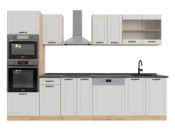 Mueble de cocina casa de campo blanca/roble dorado 300x46x81.6 r-line