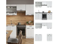Mueble de cocina casa de campo blanca/blanca 200x60x81.6 fame-line