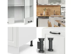 Mueble de cocina casa de campo blanca/blanca 300x60x81.6 r-line