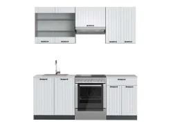 Mueble de cocina casa de campo blanca/antracita 200x60x81.6 fame-line