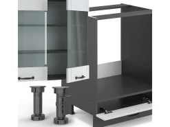 Mueble de cocina casa de campo blanca/antracita 355x46x81.6 fame-line
