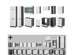 Mueble de cocina casa de campo blanca/antracita 355x46x81.6 fame-line