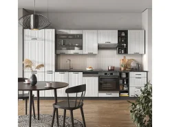 Mueble de cocina casa de campo blanca/antracita 355x46x81.6 fame-line