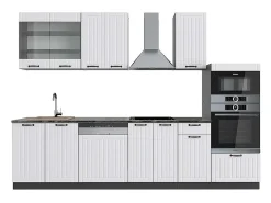 Mueble de cocina casa de campo blanca/antracita 300x60x81.6 fame-line