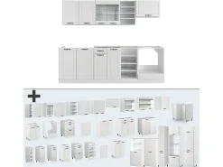 Mueble de cocina casa de campo blanca/blanca 240x60x81.6 r-line