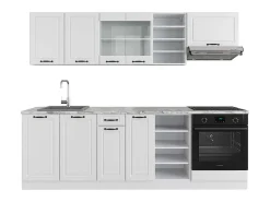 Mueble de cocina casa de campo blanca/blanca 240x60x81.6 r-line