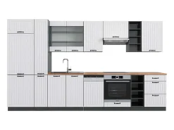 Mueble de cocina casa de campo blanca/antracita 355x60x81.6 fame-line