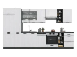 Mueble de cocina casa de campo blanca/antracita 355x60x81.6 fame-line