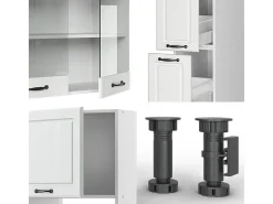 Mueble de cocina casa de campo blanca/blanca 350x46x81.6 r-line