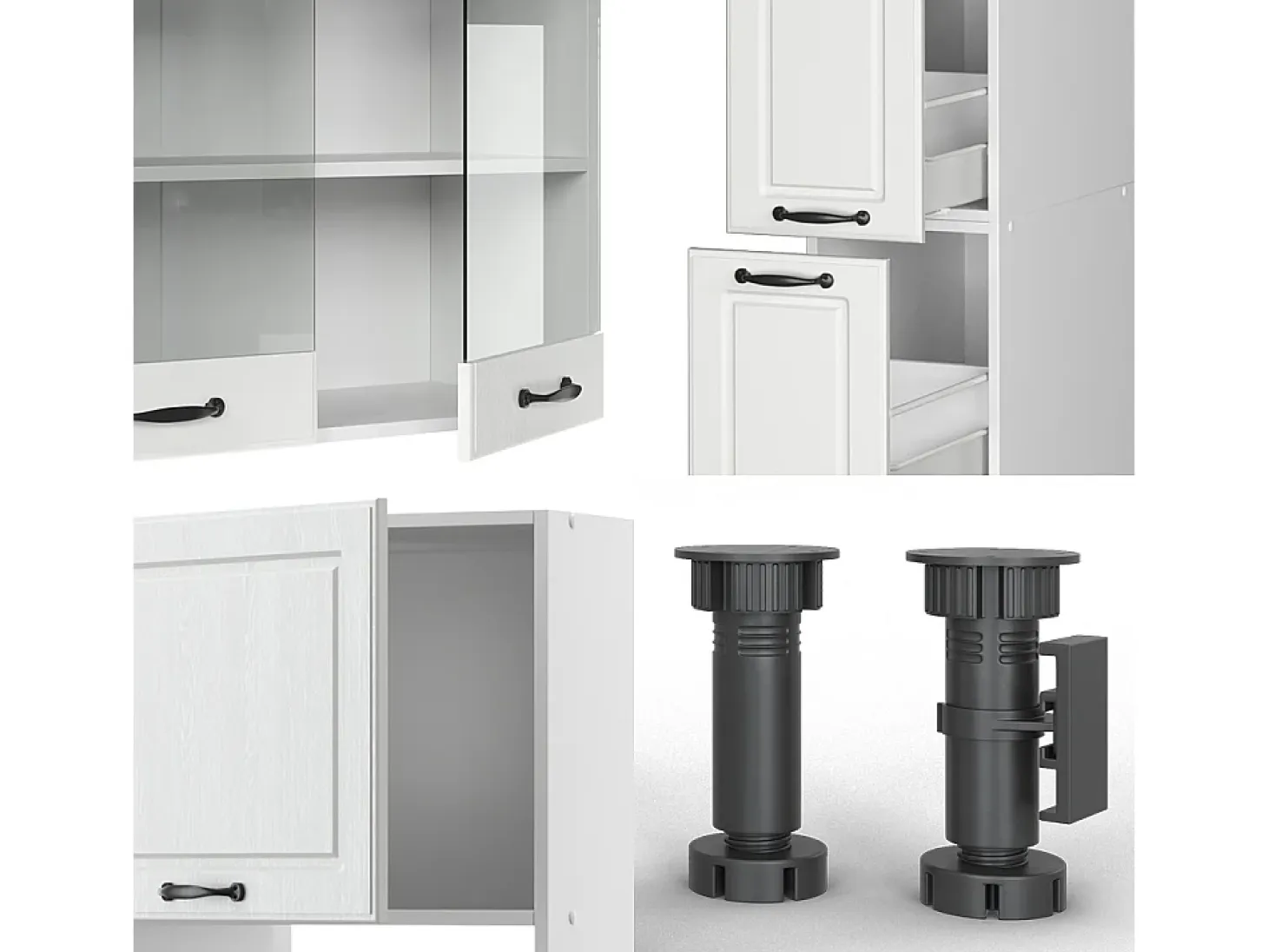 Mueble de cocina casa de campo blanca/blanca 350x46x81.6 r-line