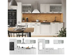 Mueble de cocina casa de campo blanca/blanca 350x46x81.6 r-line
