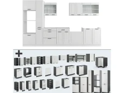 Mueble de cocina casa de campo blanca/blanca 350x46x81.6 r-line