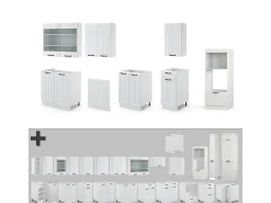 Mueble de cocina casa de campo blanca/blanca 300x60x81.6 fame-line
