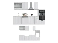 Mueble de cocina casa de campo blanca/blanca 300x60x81.6 fame-line