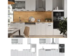 Mueble de cocina casa de campo blanca/blanca 300x60x81.6 fame-line