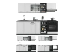 Mueble de cocina casa de campo blanca/antracita 240x60x81.6 r-line