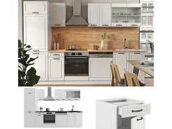 Mueble de cocina casa de campo blanca/blanca 300x60x81.6 r-line