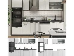 Mueble de cocina casa de campo blanca/antracita 300x60x81.6 r-line
