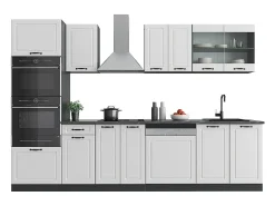 Mueble de cocina casa de campo blanca/antracita 300x60x81.6 r-line