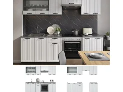 Mueble de cocina casa de campo blanca/antracita 240x60x81.6 fame-line