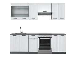 Mueble de cocina casa de campo blanca/antracita 240x60x81.6 fame-line