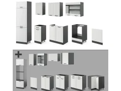 Mueble de cocina casa de campo blanca/antracita 300x60x81.6 r-line