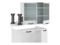 Mueble de cocina casa de campo blanca/blanca 235x46x81.6 fame-line