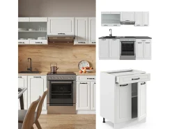 Mueble de cocina casa de campo blanca/blanca 200x60x81.6 r-line