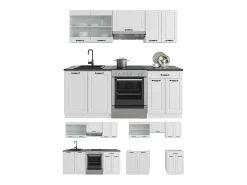 Mueble de cocina casa de campo blanca/blanca 200x60x81.6 r-line