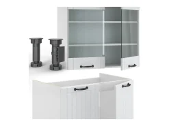 Mueble de cocina casa de campo blanca/blanca 240x60x81.6 fame-line