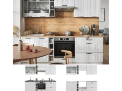 Mueble de cocina casa de campo blanca/blanca 235x60x81.6 fame-line