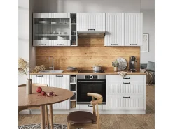 Mueble de cocina casa de campo blanca/blanca 235x60x81.6 fame-line