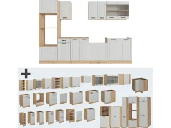 Mueble de cocina casa de campo blanca/roble dorado 300x60x81.6 r-line