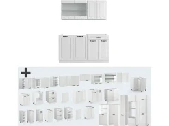 Mueble de cocina casa de campo blanca/blanca 140x60x81.6 r-line