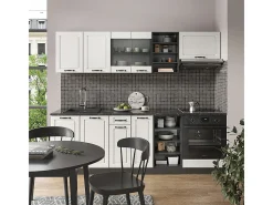 Mueble de cocina casa de campo blanca/antracita 240x60x81.6 r-line