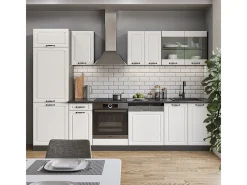 Mueble de cocina casa de campo blanca/antracita 300x60x81.6 r-line