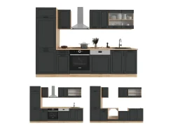 Mueble de cocina casa de campo antracita/roble dorado 300x60x81.6 r-line