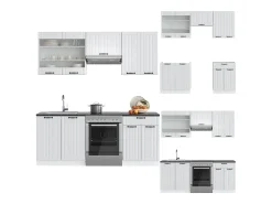 Mueble de cocina casa de campo blanca/blanca 200x46x81.6 fame-line